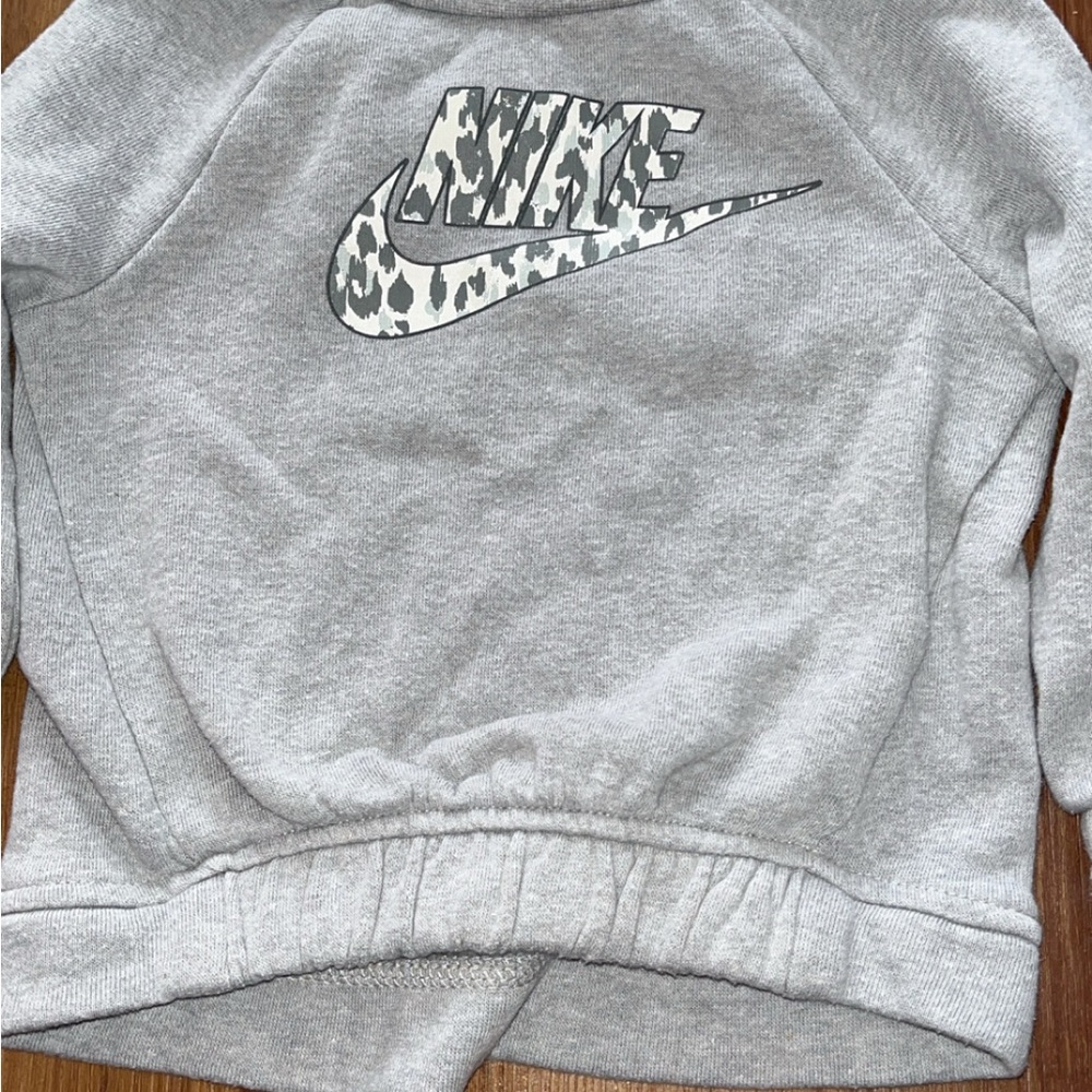 Nike Gray Sweatshirt with Patterned Logo